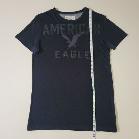 American Eagle Outfitters Men's Black Appliquéd Crewneck Short Sleeve Tee - Picture 4 of 12